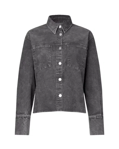 Samsoe & Samsoe Cropped Denim Jacket With Patch Pockets And Relaxed Fit In Gray