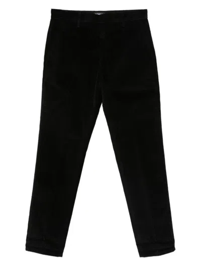 Dondup Corduroy Finish Black Jeans In Black