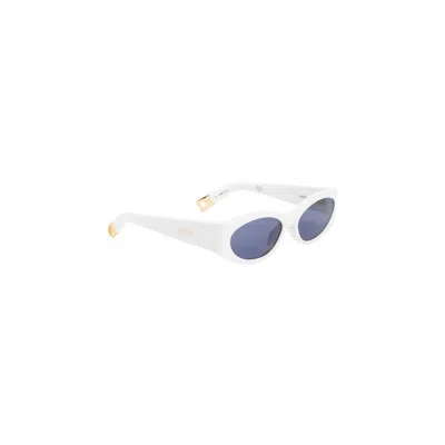 Jacquemus Balenciaga Black-black-grey Recycled Acetate Sunglasses In White