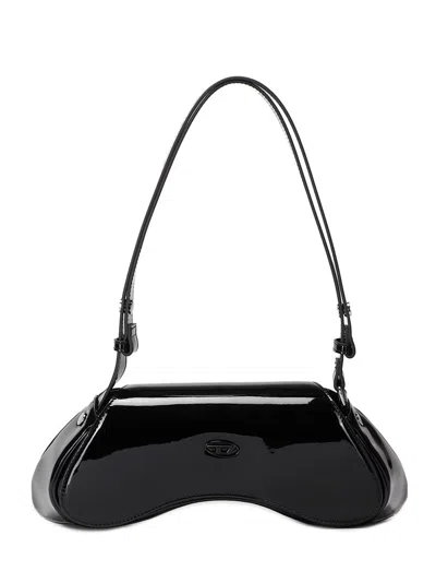 Diesel Play-crossbody Bag In Semi Gloss Leather In Black