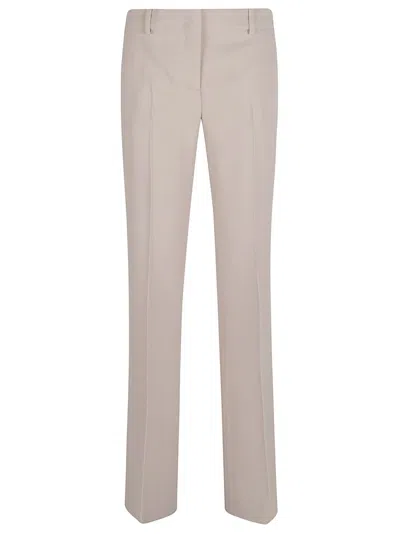 Ermanno Scervino Bootcut Trousers With Concealed Closure And Crease In Neutral