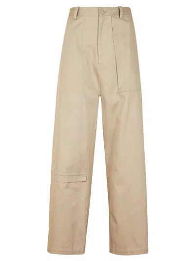 Yohji Yamamoto Wide-leg Pants With High Waist And Utility Pockets In Multi