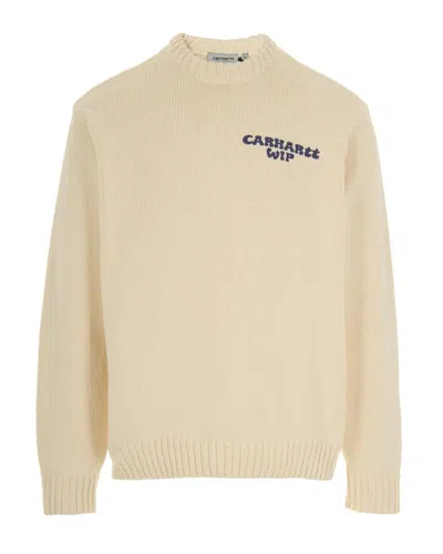 Carhartt Beige Logo Embroidered Sweater In Neutral