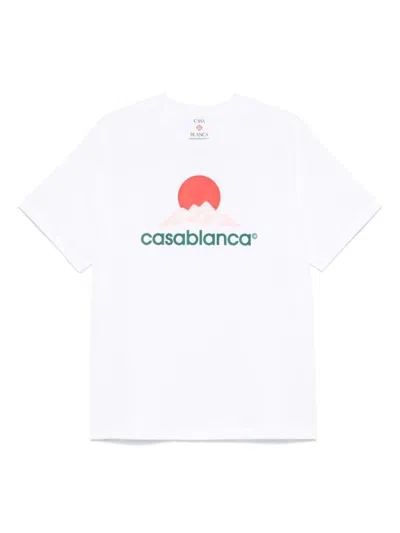 Casablanca Multicolour Graphic T-shirt With Organic Cotton Comfort In White