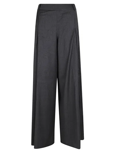 Ermanno Scervino High-waisted Wide Leg Trousers With Dart Detail In Gray