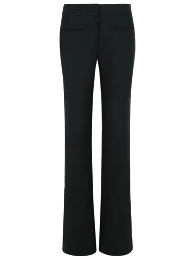 Courrèges Tailored Black Wool Blend Pants With Adjustable Hem In Black