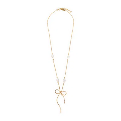 Marni Gold-finish Necklace With Pearl Accents In Gold