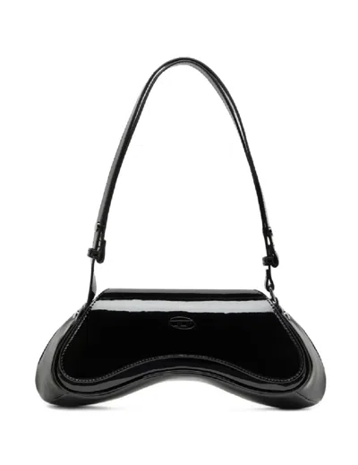 Diesel Play-crossbody Bag In Semi Gloss Leather In Black