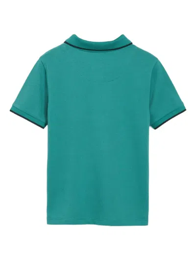 Paul Smith Junior Logo-embroidered Polo Shirt In Green