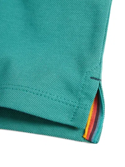 Paul Smith Junior Logo-embroidered Polo Shirt In Green