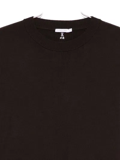Patrizia Pepe Crew-neck Wool Sweater In Brown