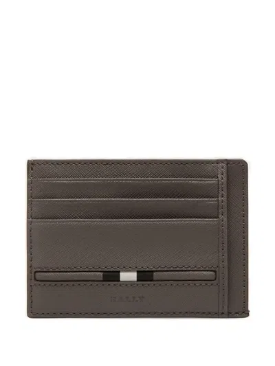 Bally Percyll Leather Business Card Holder In Brown
