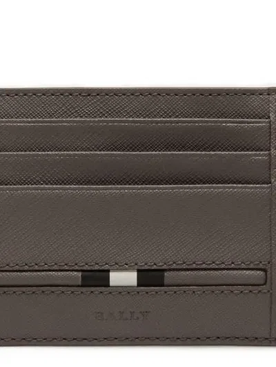 Bally Percyll Leather Business Card Holder In Brown
