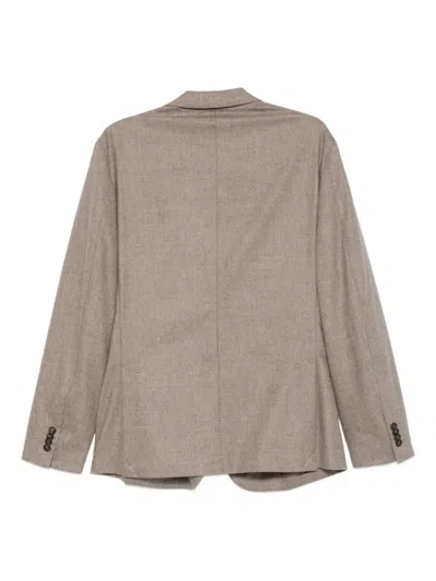 Corneliani Notched-lapels Pocketed Jacket In Brown