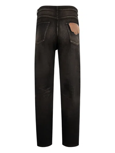 Miharayasuhiro Coated Jeans In Black