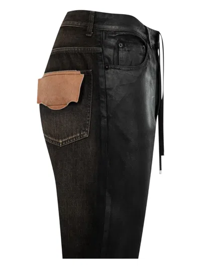 Miharayasuhiro Coated Jeans In Black