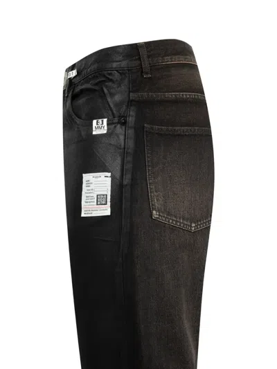 Miharayasuhiro Coated Jeans In Black