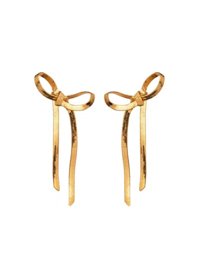 Jennifer Behr Gretta Bow Drop Earrings In Gold