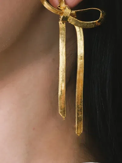 Jennifer Behr Gretta Bow Drop Earrings In Gold