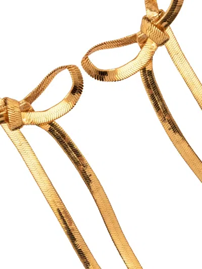 Jennifer Behr Gretta Bow Drop Earrings In Gold