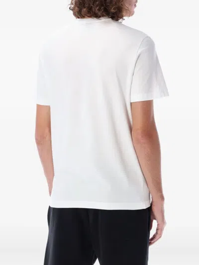 Golden Goose White T-shirt With Round Neck And One Star Logo Print On The Front In Cotton Man