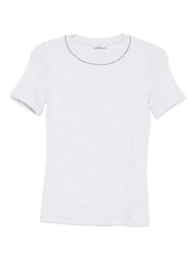 Peserico Fitted Short Sleeve Cotton T-shirt In White