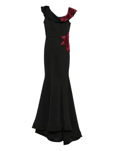 Aavva Sequin-embellished Fishtail Dress In Black