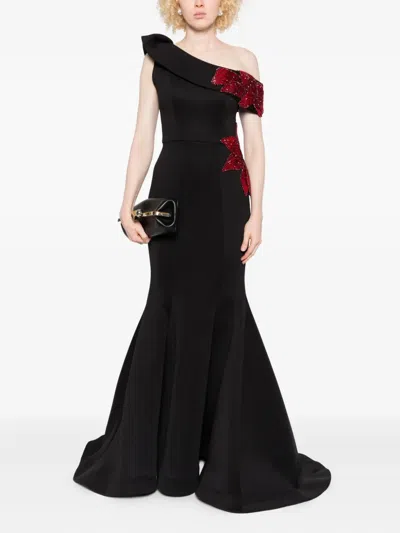 Aavva Sequin-embellished Fishtail Dress In Black