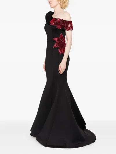 Aavva Sequin-embellished Fishtail Dress In Black