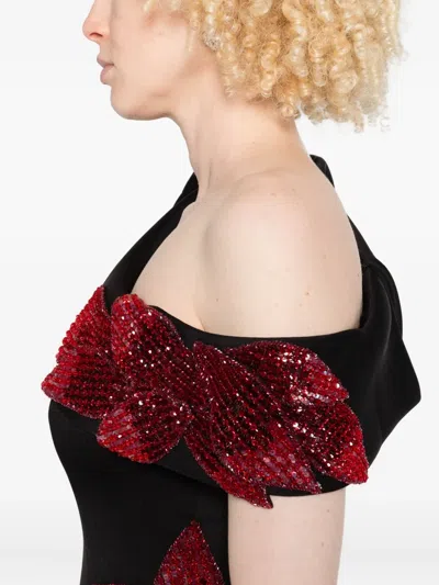 Aavva Sequin-embellished Fishtail Dress In Black