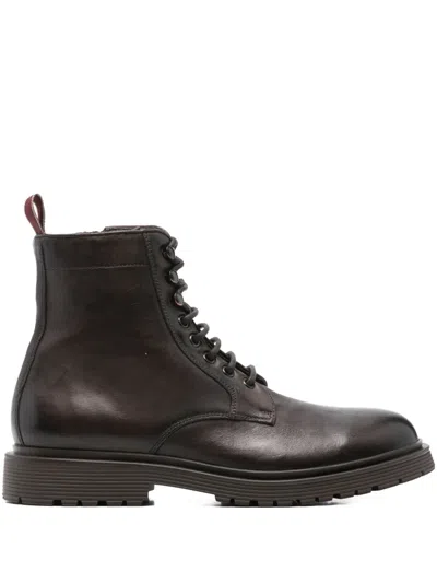 Sturlini Firenze Lace-up Leather Boots In Brown