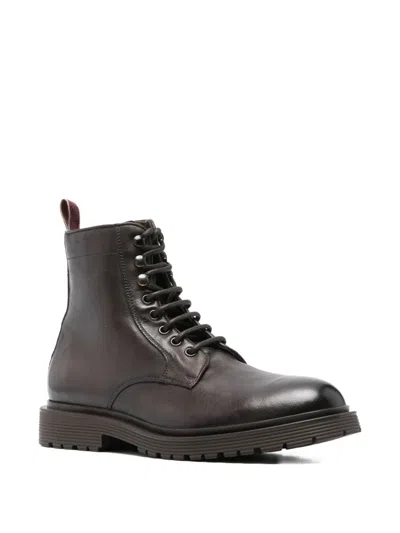 Sturlini Firenze Lace-up Leather Boots In Brown