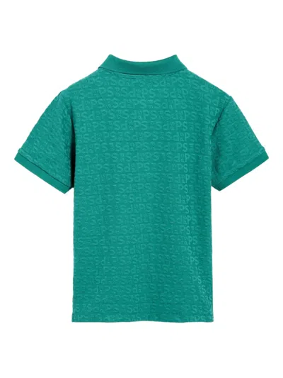 Paul Smith Junior Logo-pattern Polo Top In Green