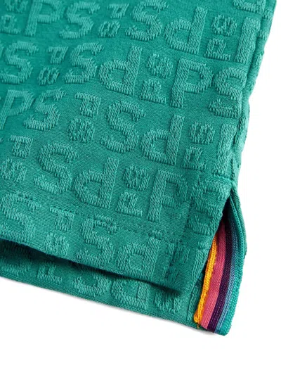 Paul Smith Junior Logo-pattern Polo Top In Green
