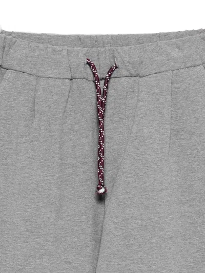Manuel Ritz Drawstring-waist Stripe-detail Trousers In Gray