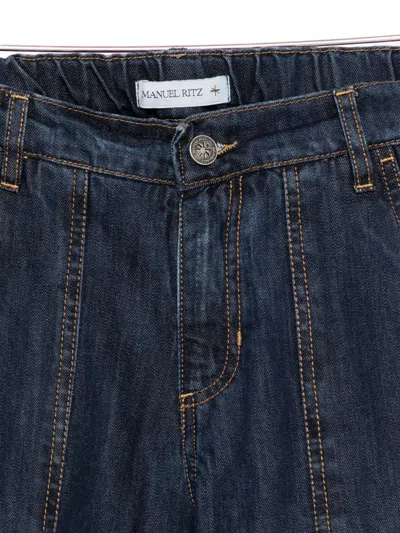 Manuel Ritz Cargo Denim Trousers In Blue
