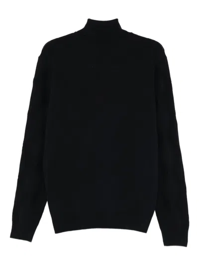 Corneliani Turtleneck Patterned Sweater In Black