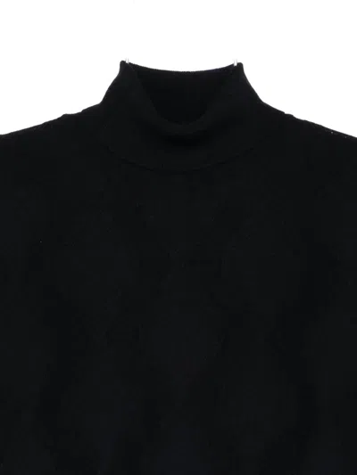 Corneliani Turtleneck Patterned Sweater In Black