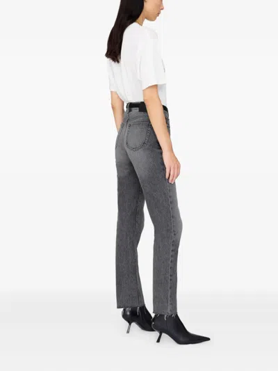 Anine Bing Graphic Print Crew Neck Short Sleeve Top In White