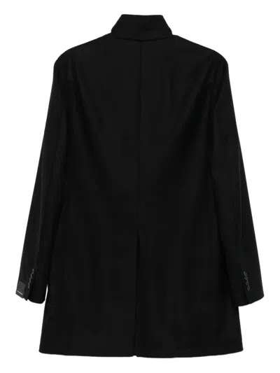 Tagliatore Buttoned Coat In Black