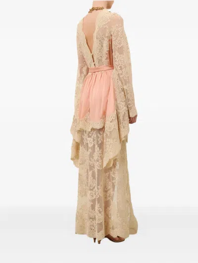 Zimmermann Lace-trimmed High-low Dress In Multi