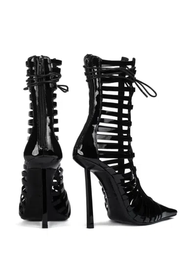 Le Silla Strappy Leather Boots In Black