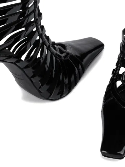 Le Silla Strappy Leather Boots In Black