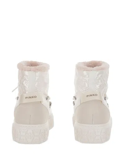 Pinko Yoko 19 Quilted Ankle Boots In White