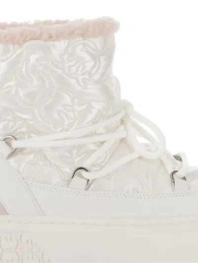 Pinko Yoko 19 Quilted Ankle Boots In White
