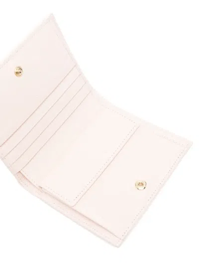 Ferragamo Gancini Compact Leather Wallet In Pink