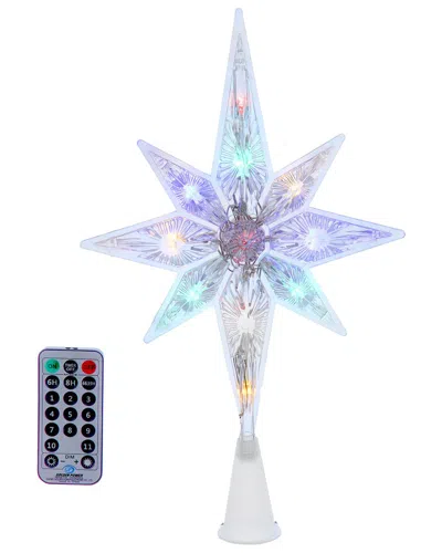 Kurt Adler 12.6-inch 11-light Dual Color Led With Color Effect Remote Control Star Tree Topper In Multi