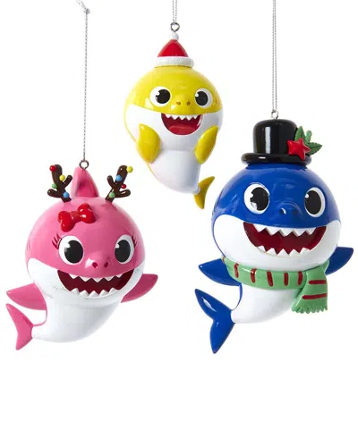 Kurt Adler Baby Shark™ Santa Family Ornament Set, 3pc Set In Multi