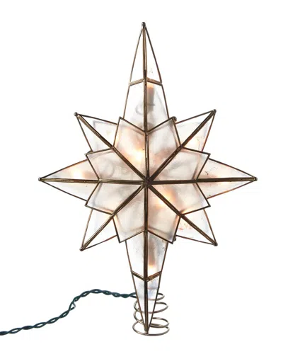 Kurt Adler 10-light Capiz Star Clear Treetop Christmas Tree Topper In Multi