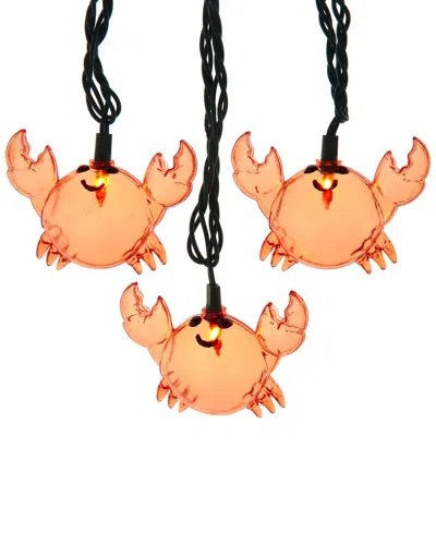 Kurt Adler 12-foot Ul 10-light Crab Light Set In Red